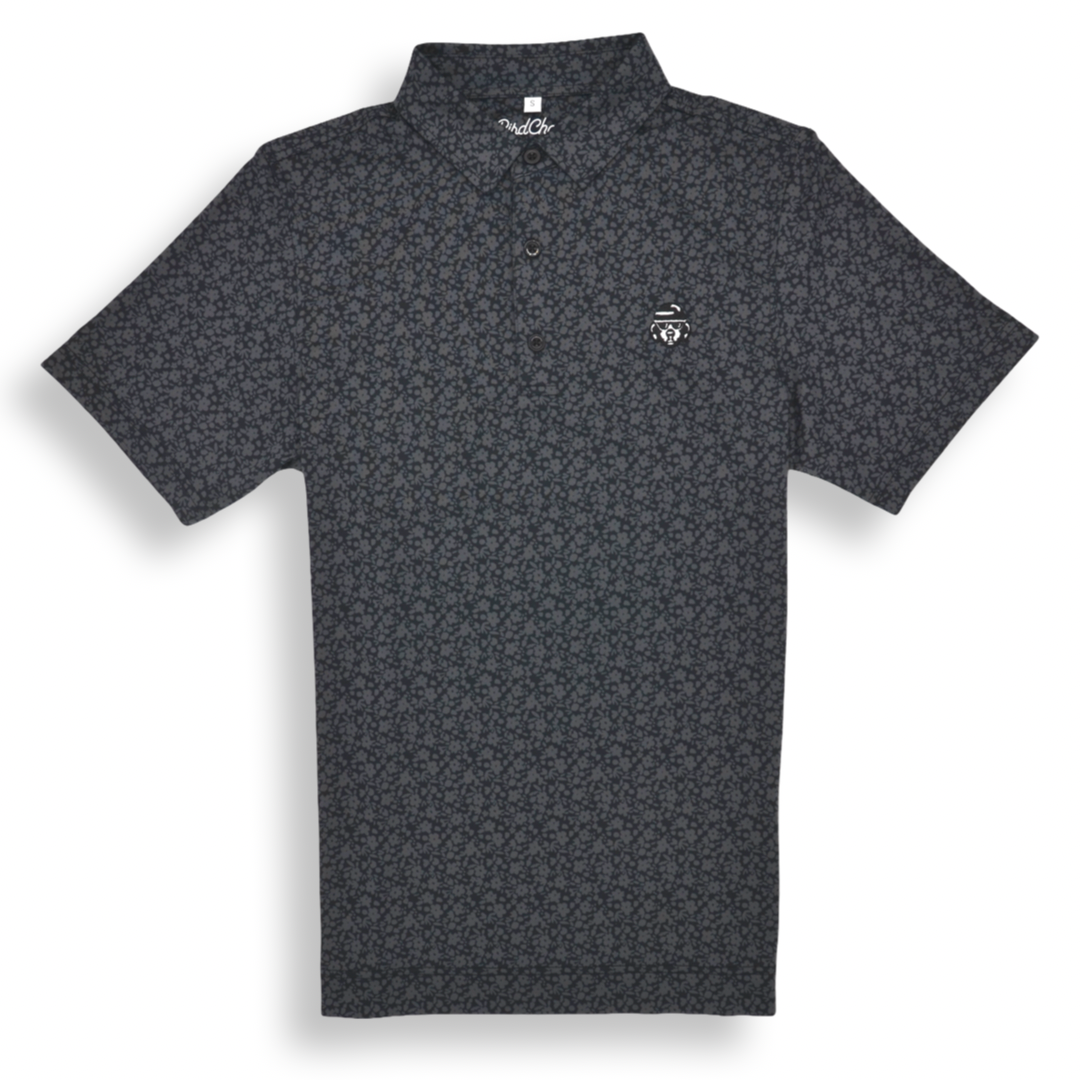 Asphalt Black and Grey Floral
